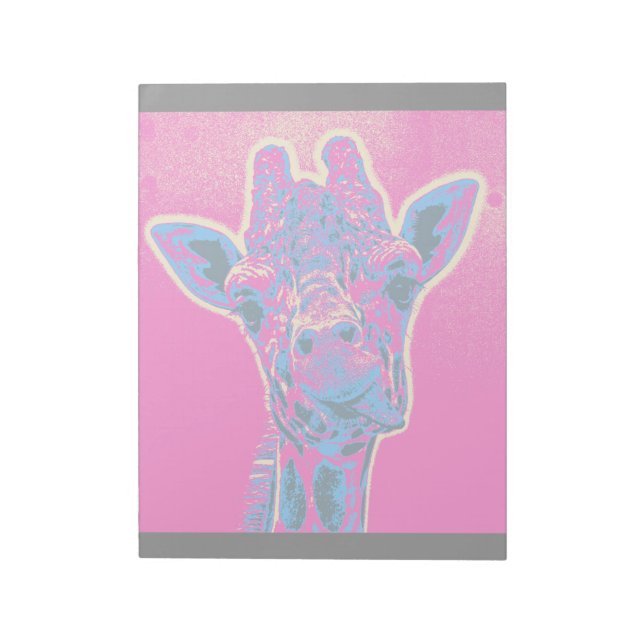 Funny Giraffe Sticking out his Tongue Notepad (Rotated)
