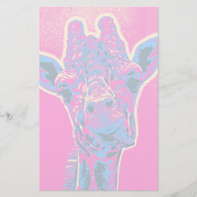 Funny Giraffe Sticking out his Tongue Stationery (Front)