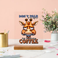 Funny giraffe talk coffee word art