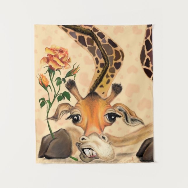 Funny Giraffe Tapestry (Front)