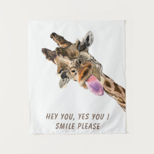 Funny Giraffe Tapestry - Custom Text