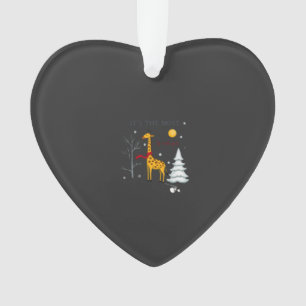 Funny Giraffe The Most Wonderful Time Christmas T- Ornament
