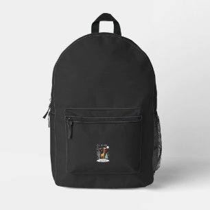 Funny Giraffe The Most Wonderful Time Christmas T- Printed Backpack