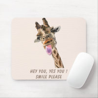 Funny Giraffe Tongue Out and Playful Wink Cartoon 