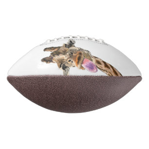 Funny Giraffe Tongue Out and Playful Wink - Smile American Football
