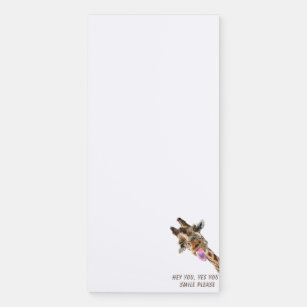 Funny Giraffe Tongue Out and Playful Wink - Smile  Magnetic Notepad