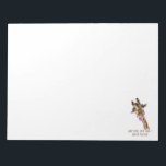 Funny Giraffe Tongue Out and Playful Wink - Smile  Notepad<br><div class="desc">Funny Giraffe Tongue Out and Playful Wink - Smile Animal Cartoon Drawing - Choose / Add Your Unique Text / Font / Colour - Make Your Special Gift - Resize and move or remove and add elements / image with customisation tool ! - Drawing and Design by MIGNED. You can...</div>