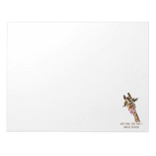 Funny Giraffe Tongue Out and Playful Wink - Smile  Notepad