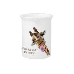 Funny Giraffe Tongue Out and Playful Wink - Smile  Pitcher