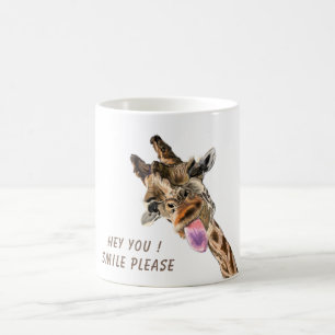 Funny Giraffe Tongue Out Catchy Text Coffee Mug