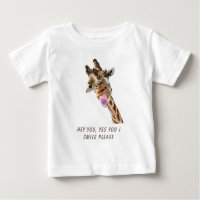 Funny Giraffe Tongue Out Playful Wink - Add Text