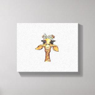 Funny Giraffe Tropical Bandanna Hipster Giraffe Gi Canvas Print