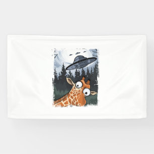Funny Giraffe UFO Zoo Animal Weird Meme Graphic  _ Banner