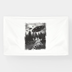 Funny Giraffe UFO Zoo Animal Weird Meme Graphic   Banner
