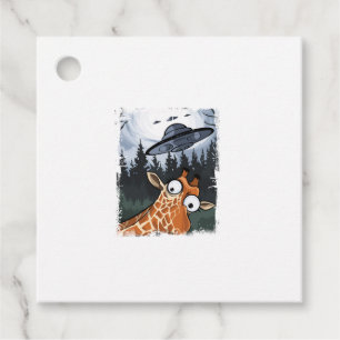Funny Giraffe UFO Zoo Animal Weird Meme Graphic _ Favour Tags
