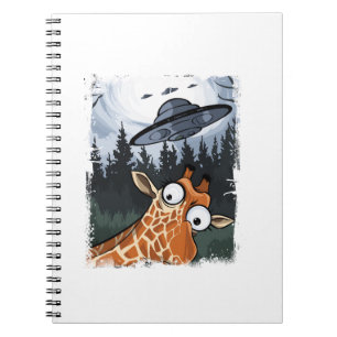 Funny Giraffe UFO Zoo Animal Weird Meme Graphic _ Notebook