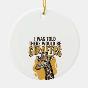 Funny Giraffe Vintage Engraving Shirt Design_1 Ceramic Tree Decoration