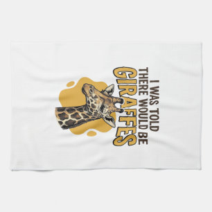 Funny Giraffe Vintage Engraving Shirt Design_1 Tea Towel