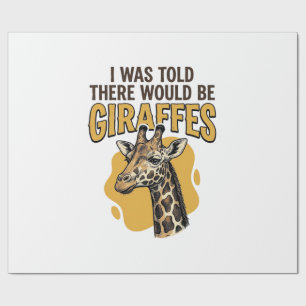 Funny Giraffe Vintage Engraving Shirt Design_1 Wrapping Paper