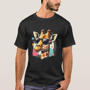 Funny Giraffe Wearing Sunglasses Cute Giraffe Mum T-Shirt