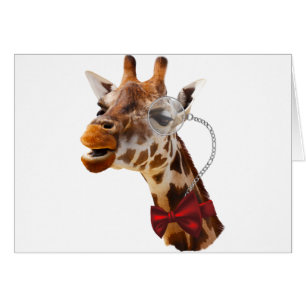 Funny Giraffe with Bowtie and Monocle