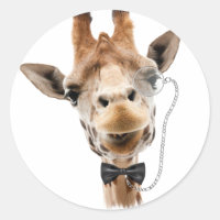 Funny Giraffe with Bowtie and Monocle