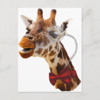 Funny Giraffe with Bowtie and Monocle