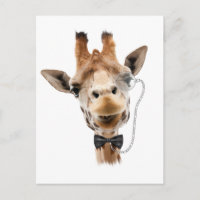 Funny Giraffe with Bowtie and Monocle