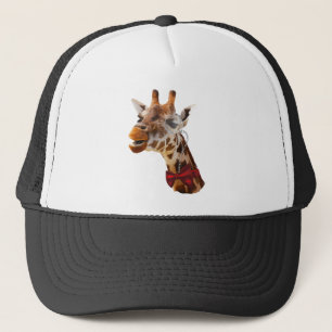 Funny Giraffe with Bowtie and Monocle Trucker Hat