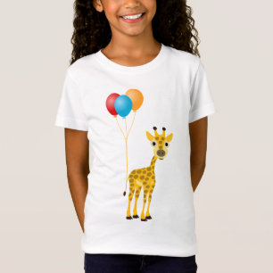Funny giraffe with colourful balloons T-Shirt