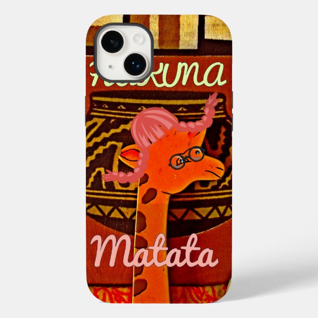 Funny Giraffe with cool text Hakuna Matata Case-Mate iPhone Case (Back)
