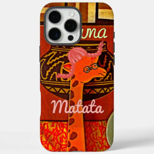 Funny Giraffe with cool text Hakuna Matata iPhone 16 Pro Max Case