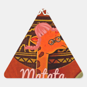 Funny Giraffe with cool text Hakuna Matata Design Triangle Sticker