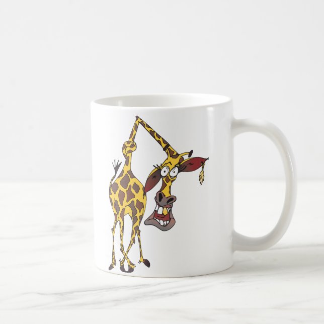 funny giraffe with earring and gold tooth coffee mug (Right)