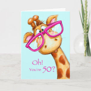 Funny Giraffe Birthday Cards Zazzle Uk