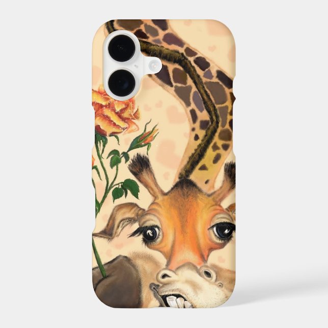 Funny Giraffe with Rose iPhone Case (Back)