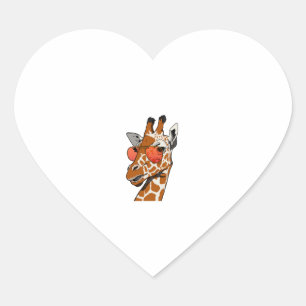Funny Giraffe with Sunglasses Gift idea for Giraff Heart Sticker
