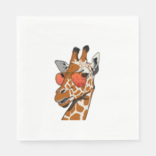 Funny Giraffe with Sunglasses Gift idea for Giraff Napkin