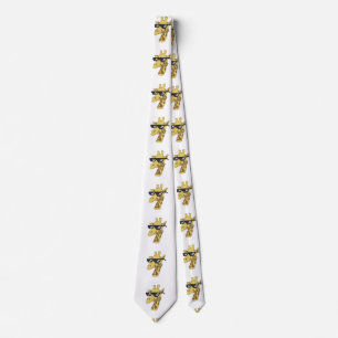Funny giraffe with sunglasses illustration tie