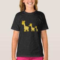 Funny Giraffe yellow flower flora retro pattern 