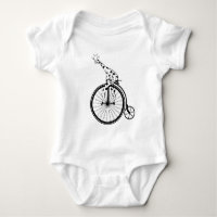 Funny giraffee riding a penny-farthing