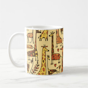 Funny giraffes sketch, seamless pattern your desig coffee mug