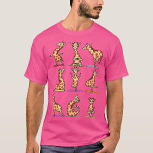 Funny Giraffes Yoga Asana Poses Meditation Lovers T-Shirt