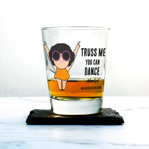 Funny Girl Dancing Happy - Shot glass