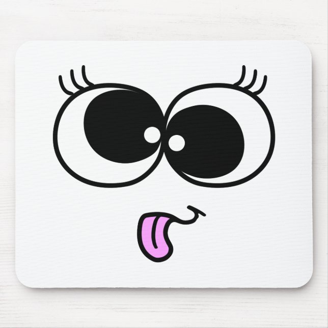 Funny Girl Face Mouse Mat (Front)