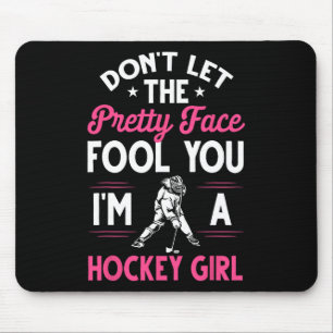 Funny Girl Hockey Gift For Women Kids Ice Hockey P Mouse Mat