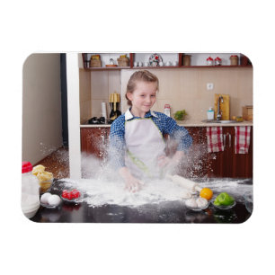 Funny girl in messy kitchen magnet