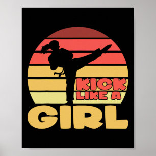 Funny Girl Kickboxing Girl Karate Girl Martial Art Poster