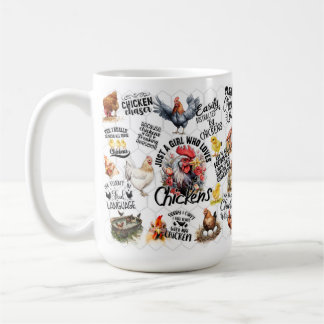 Funny Girl Loves Chickens Mug, Chicken Lover Gift Coffee Mug