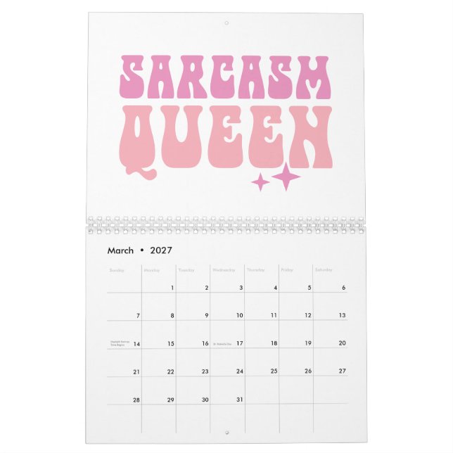 Funny Girl Pink Quotes  Calendar (Mar 2027)